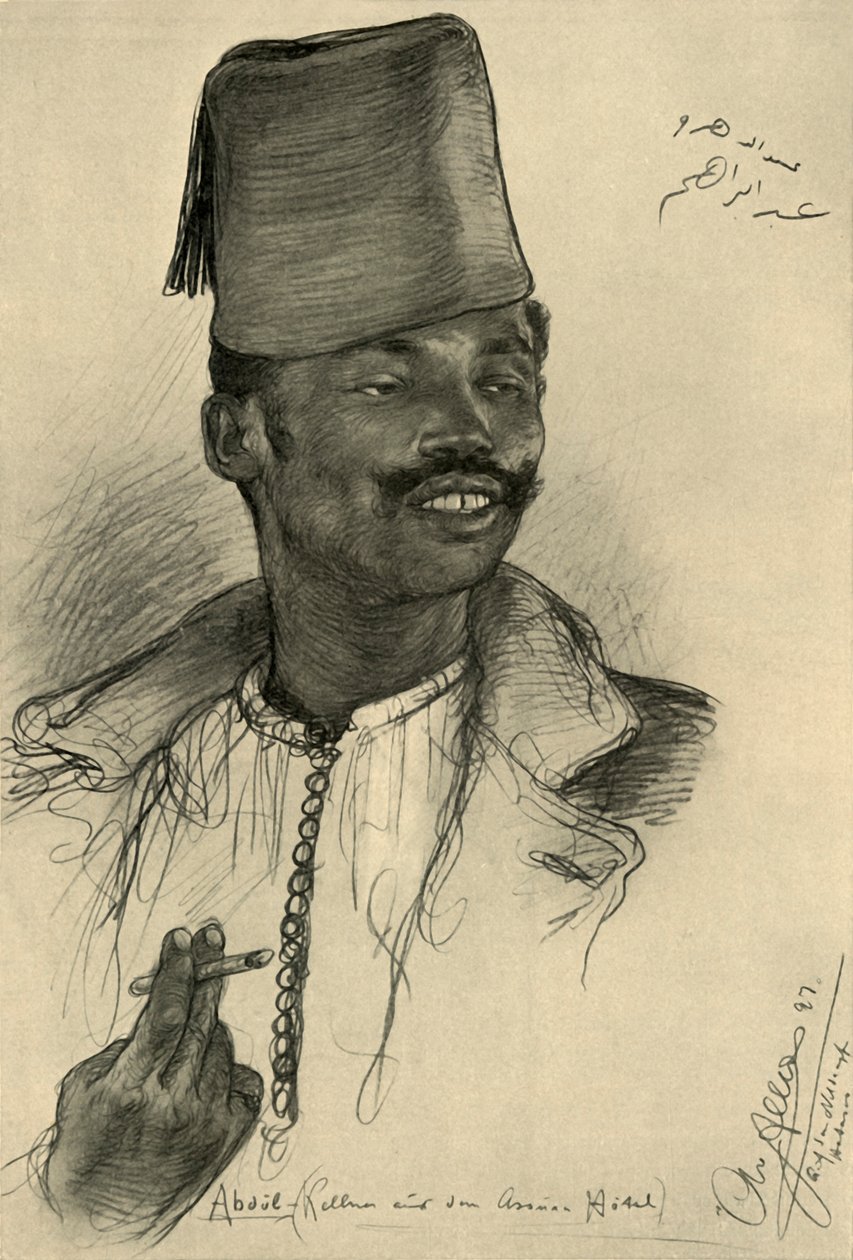 Abdul, kelner på Aswan Hotel, Egypt, 1898. av Christian Wilhelm Allers