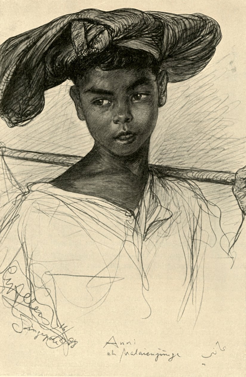 Alle - Malayan Boy, Singapore, 1898. av Christian Wilhelm Allers