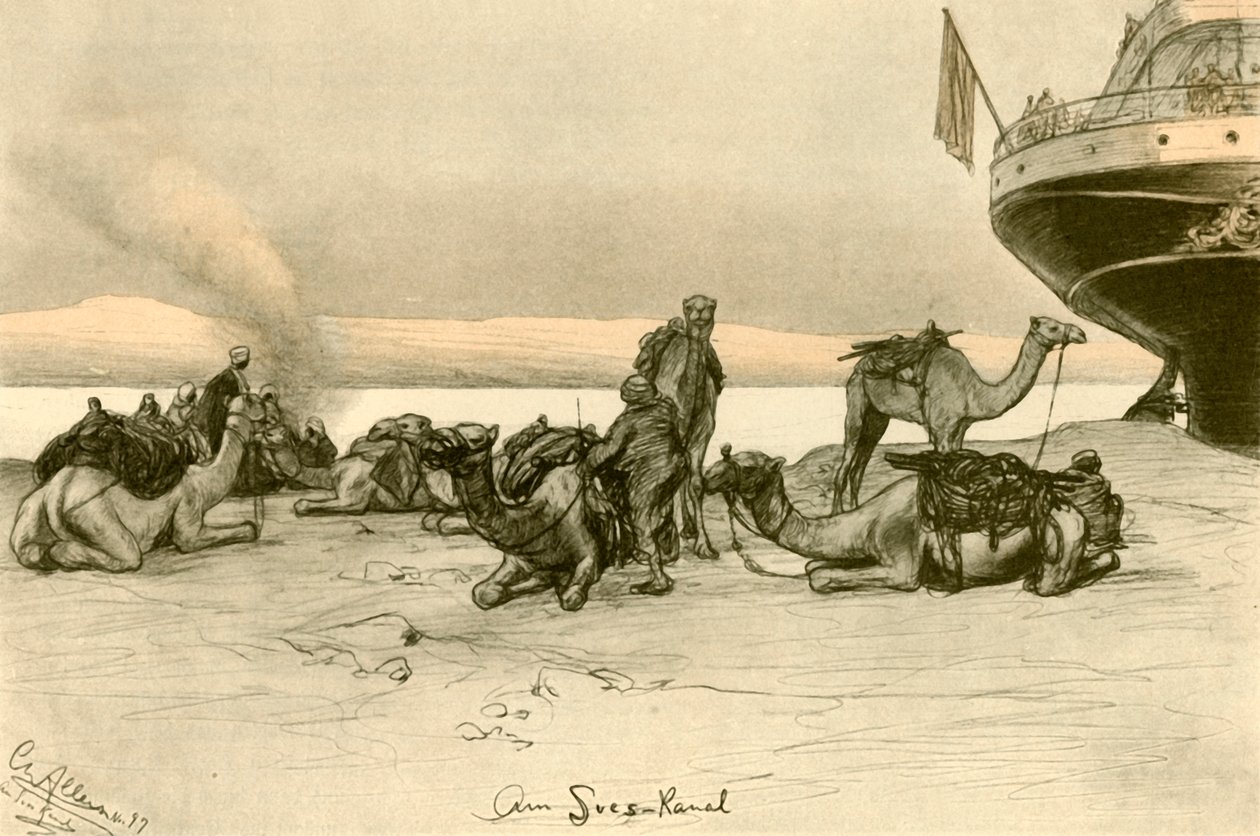 Ved Suez-kanalen, 1898. av Christian Wilhelm Allers