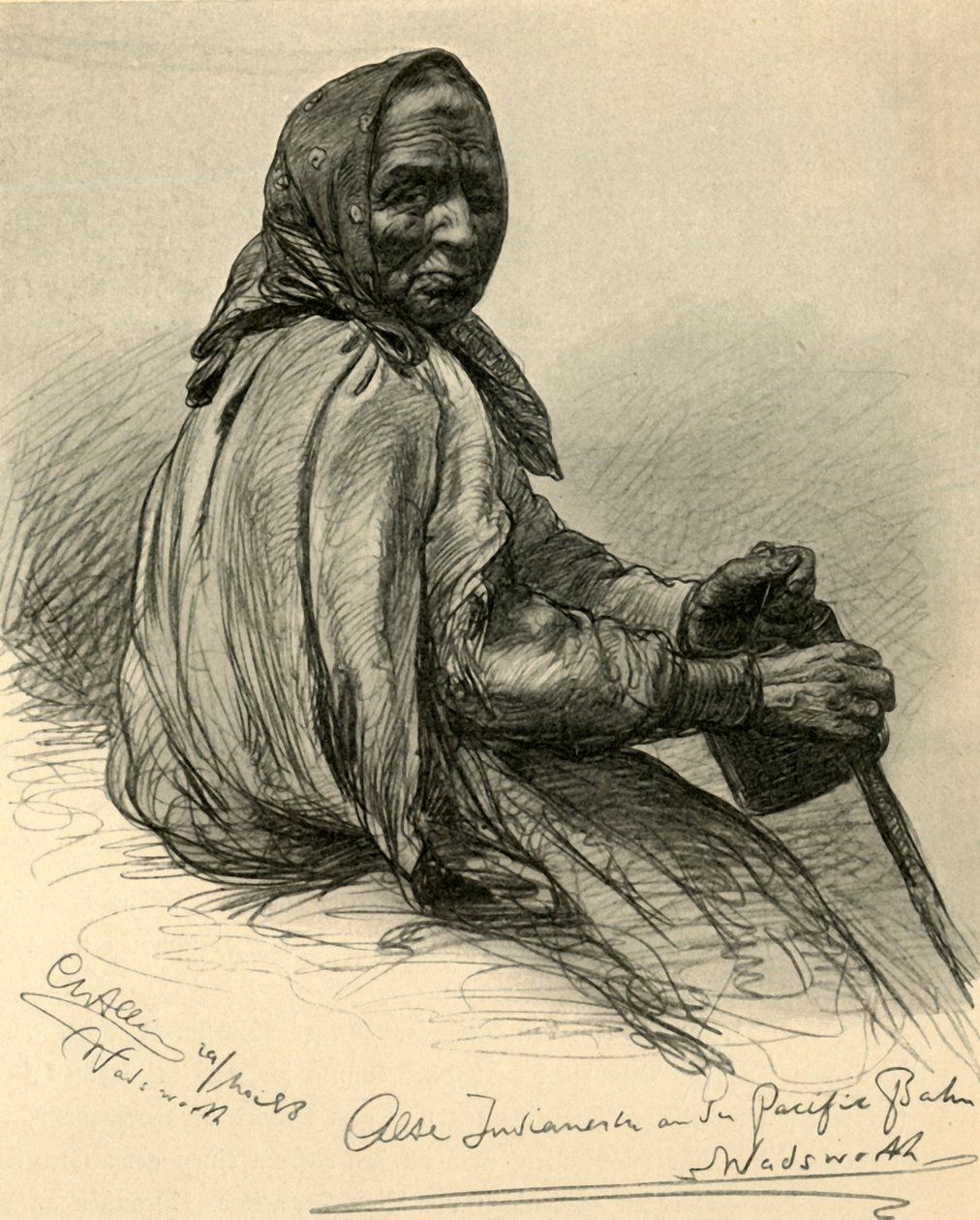 Eldre indiansk kvinne, Wadsworth, Nevada, USA, 1898. av Christian Wilhelm Allers