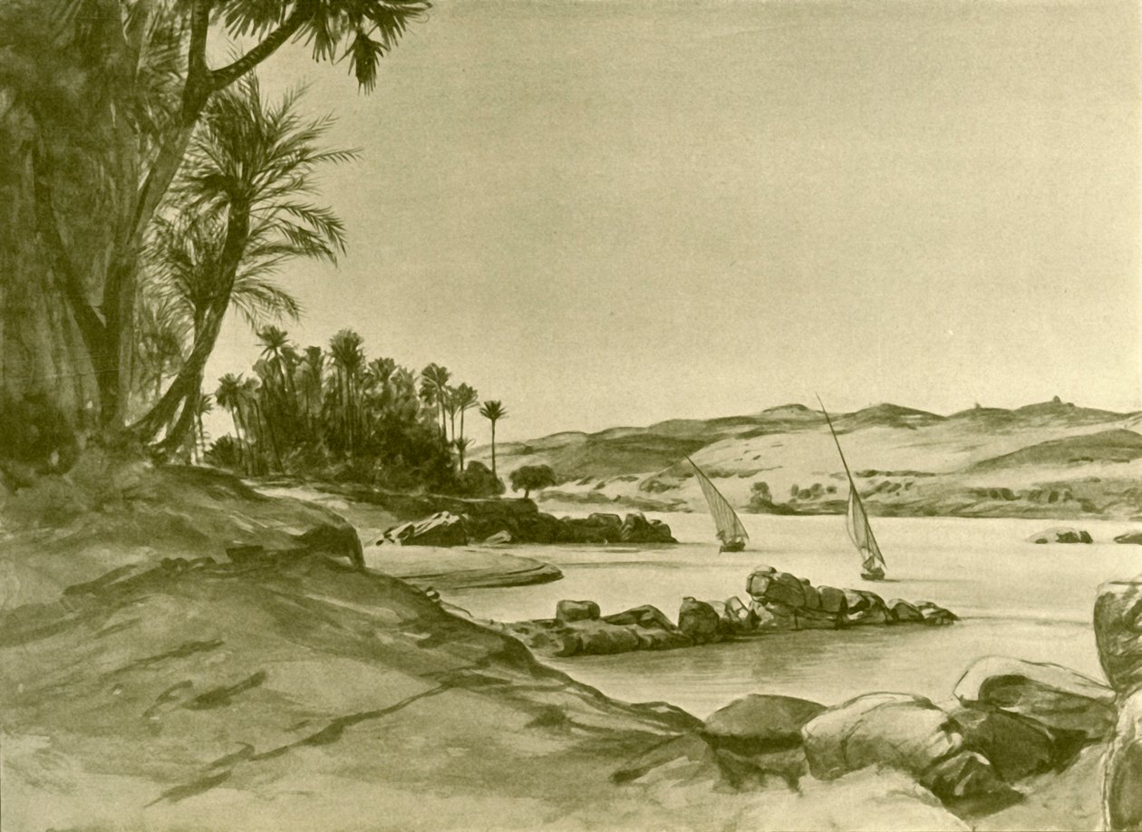 Feluccas ved Nilen, Egypt, 1898. av Christian Wilhelm Allers
