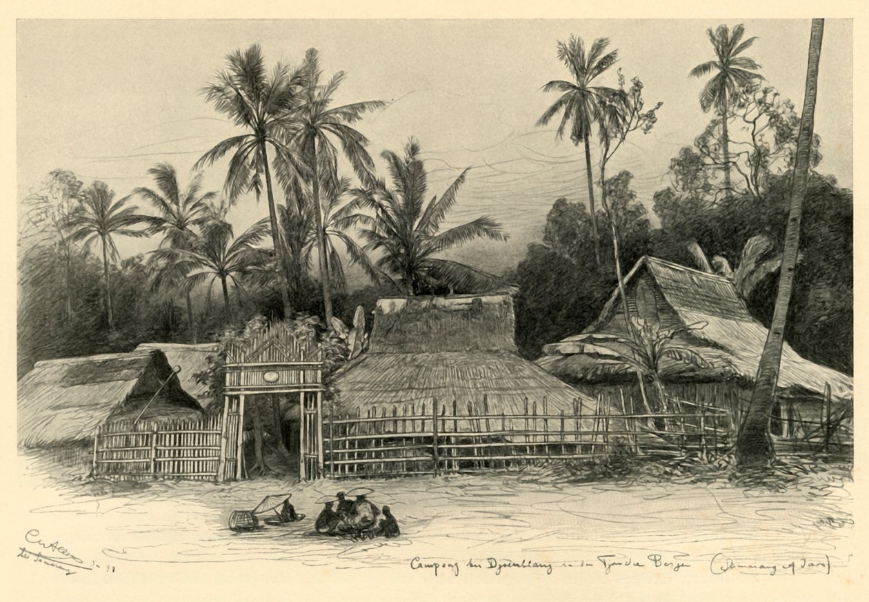Kampong nær Jomblang, Semarang, Java, 1898. av Christian Wilhelm Allers
