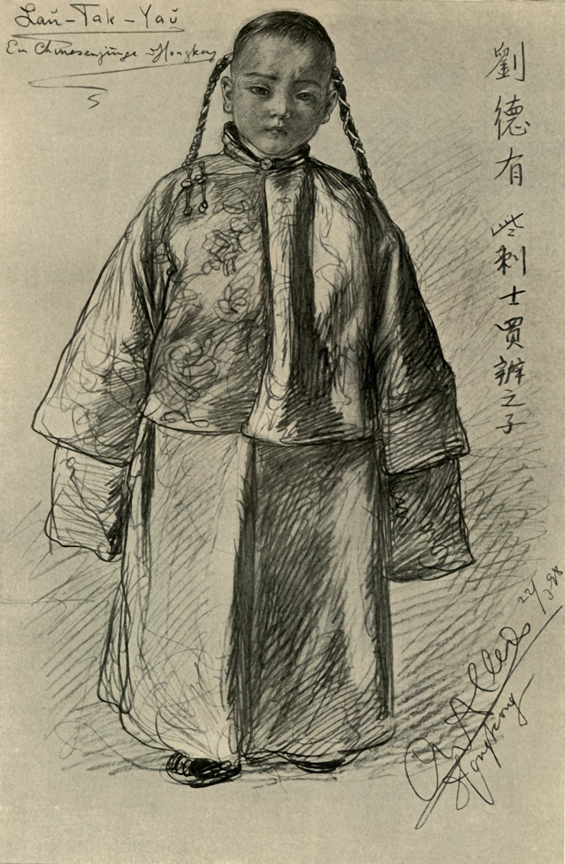 Lan-Tak-Yau - kinesisk gutt, Hong Kong, 1898. av Christian Wilhelm Allers