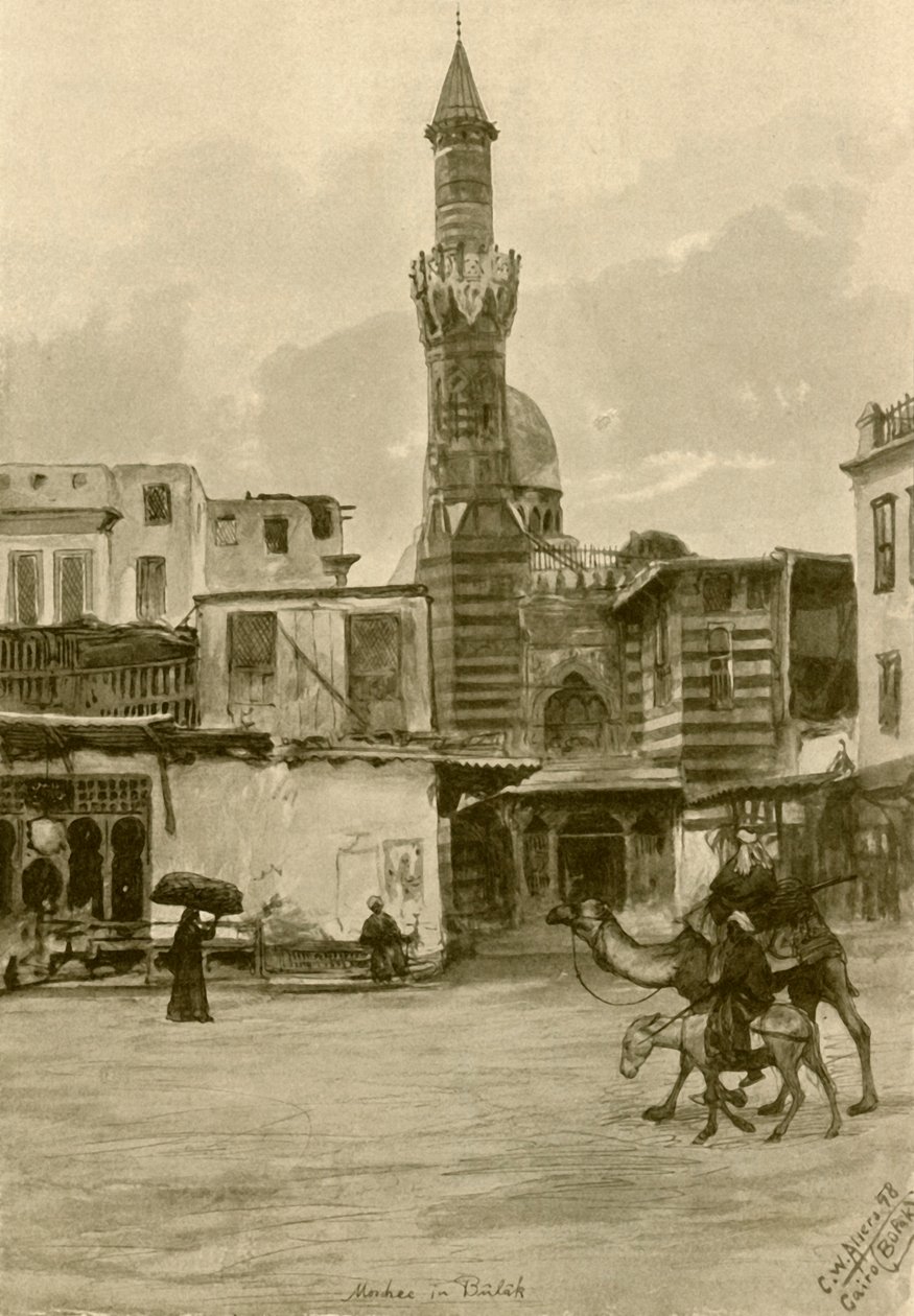Moskeen, Boulaq, Kairo, Egypt, 1898. av Christian Wilhelm Allers