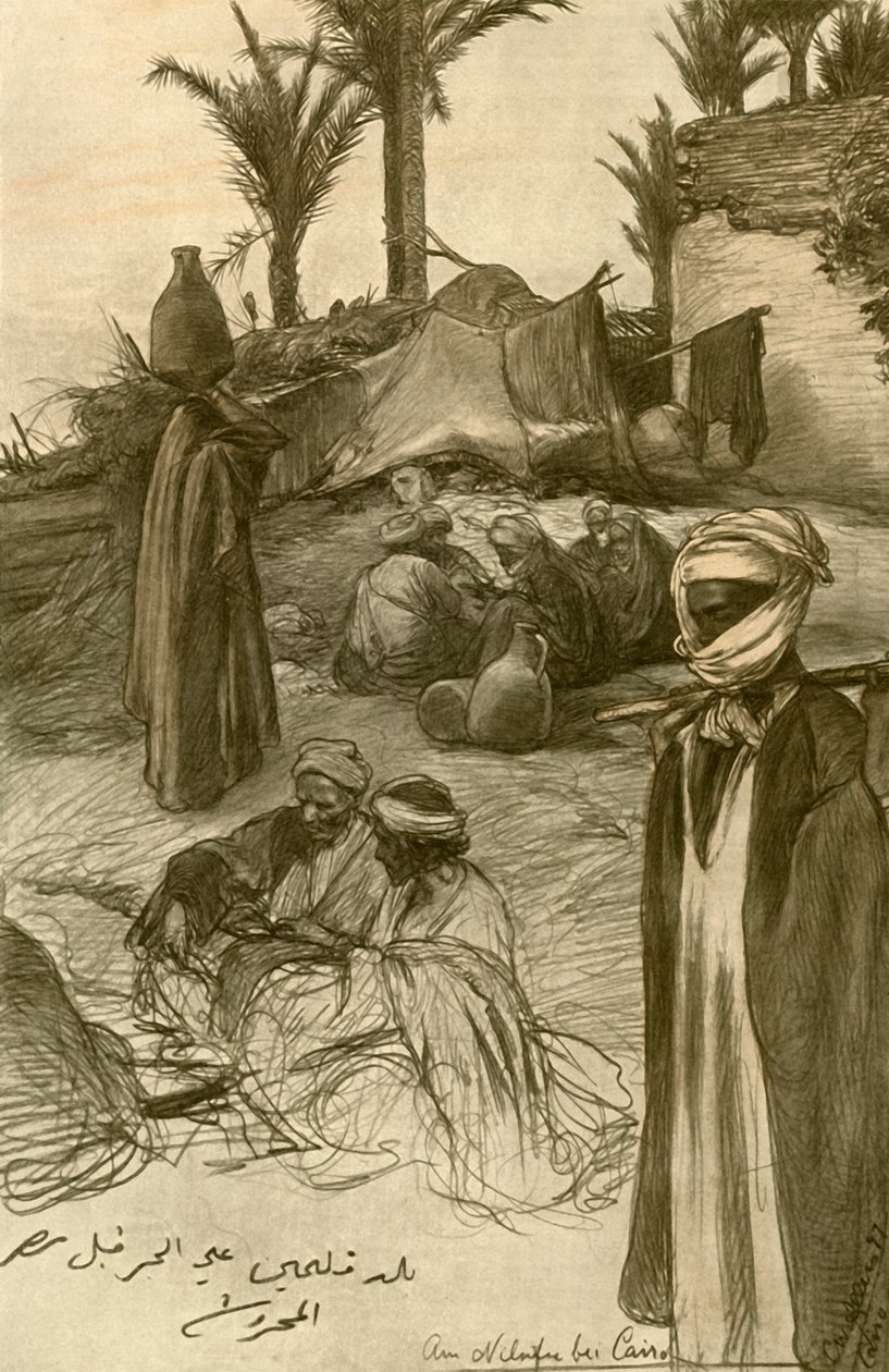 På bredden av Nilen i Kairo, 1898. av Christian Wilhelm Allers