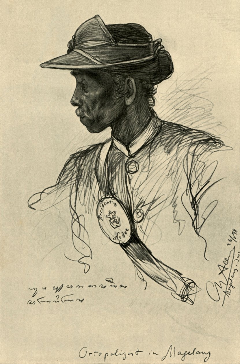 Politimann, Magalang, Java, 1898. av Christian Wilhelm Allers