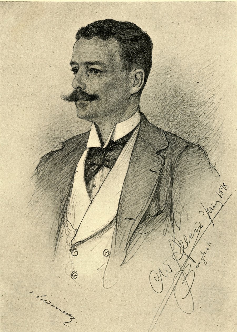 Portrett av en mann, Bangkok, 1898. av Christian Wilhelm Allers
