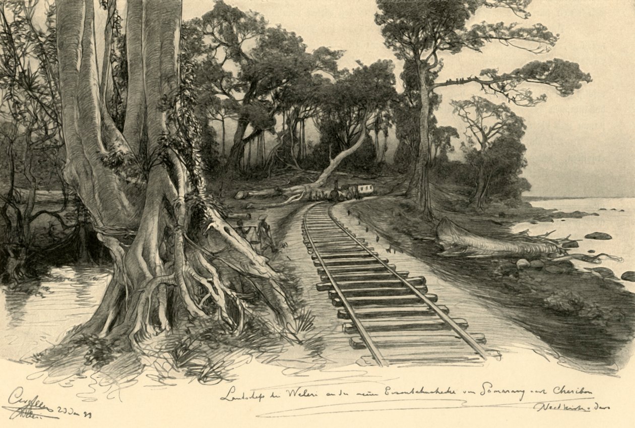 Jernbane, Veleri, Java, 1898. av Christian Wilhelm Allers