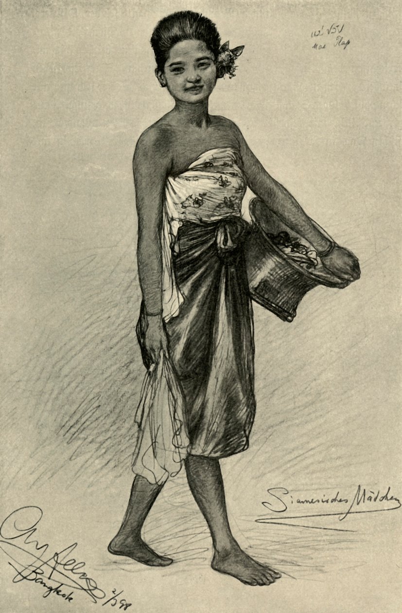 Siamesisk jente, Bangkok, 1898. av Christian Wilhelm Allers