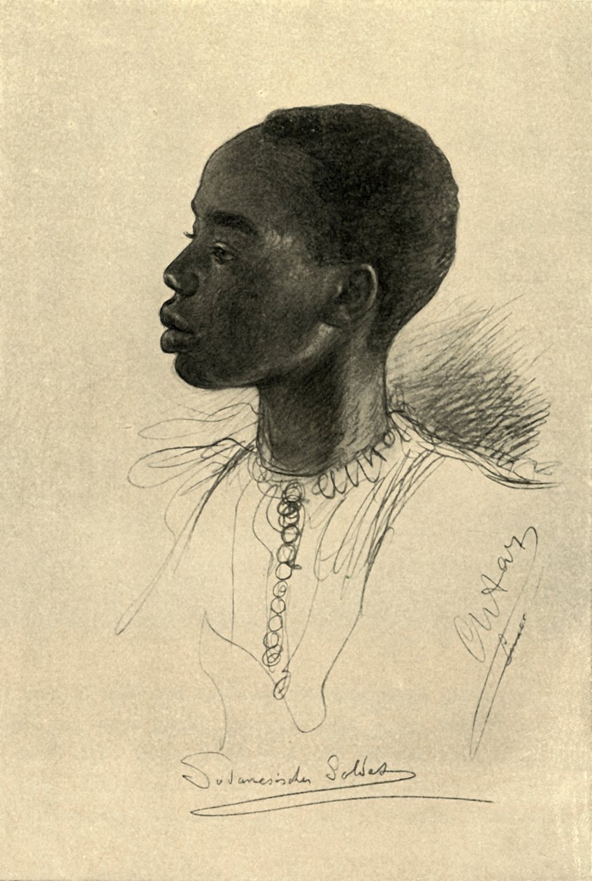 Sudanesisk soldat, Egypt, 1898. av Christian Wilhelm Allers