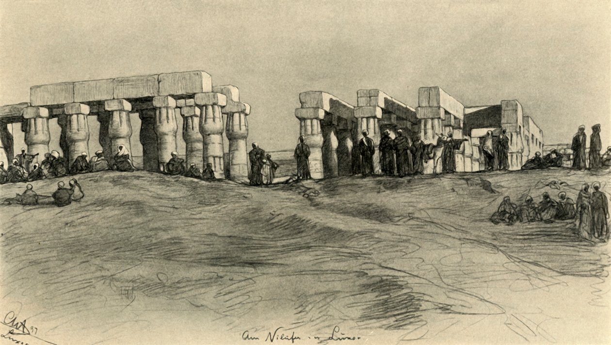 Tempelruiner, Luxor, Egypt, 1898. av Christian Wilhelm Allers