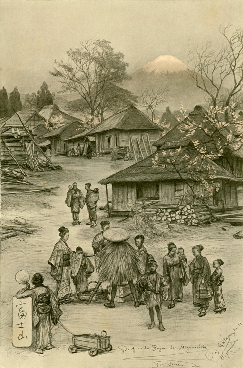 Fuji, Miyanoshita, Japan, 1898. av Christian Wilhelm Allers