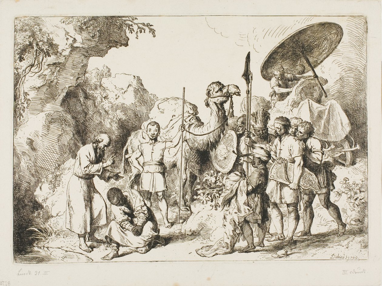 Dåp av kammerherren til dronning Candace av Etiopia av Christian Wilhelm Ernst Dietrich
