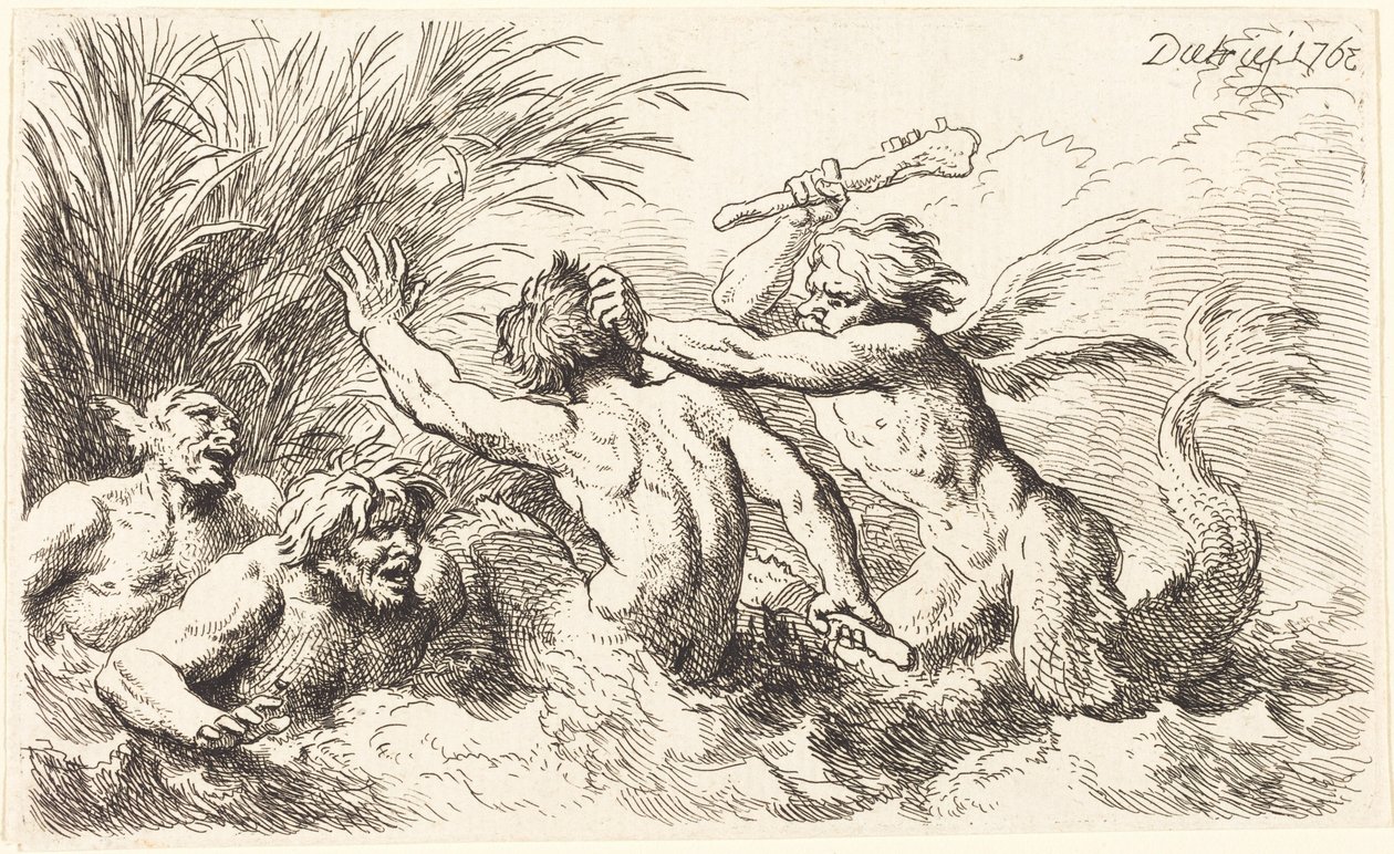 Kjempende tritoner av Christian Wilhelm Ernst Dietrich
