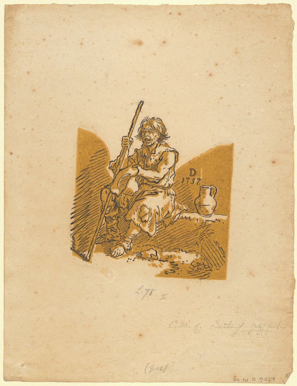 Blinder Bettler av Christian Wilhelm Ernst Dietrich