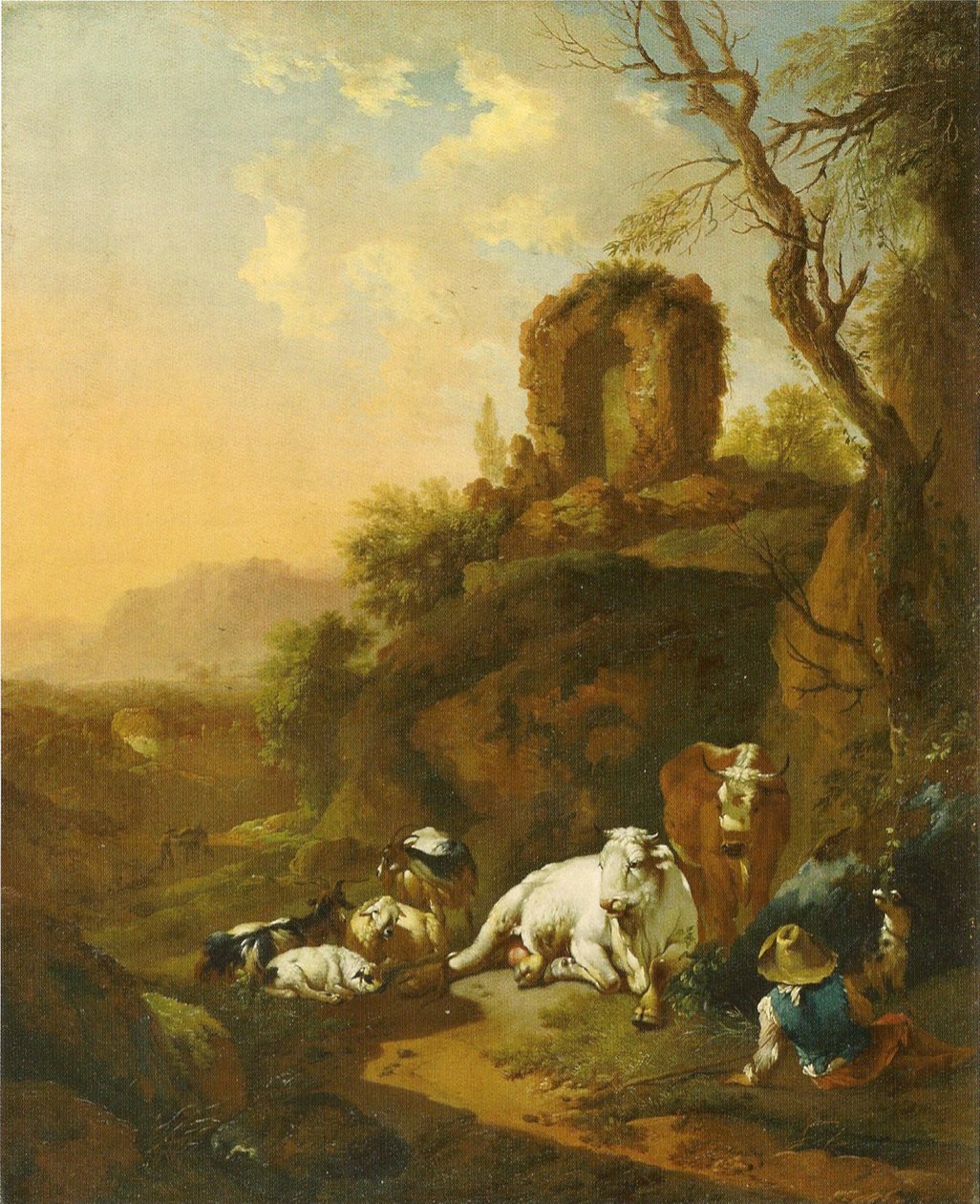 Bukolisk landskap med ruin av Christian Wilhelm Ernst Dietrich