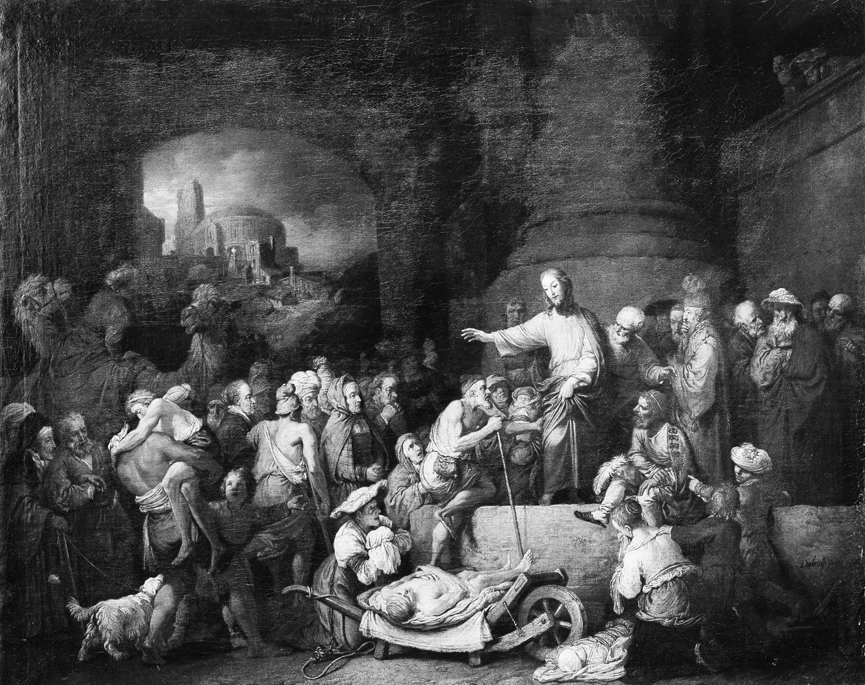 Kristus helbreder de syke, 1742. av Christian Wilhelm Ernst Dietrich