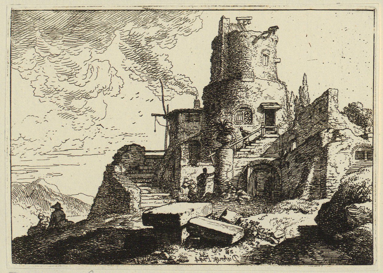 En eremittbolig mellom klipper av Christian Wilhelm Ernst Dietrich