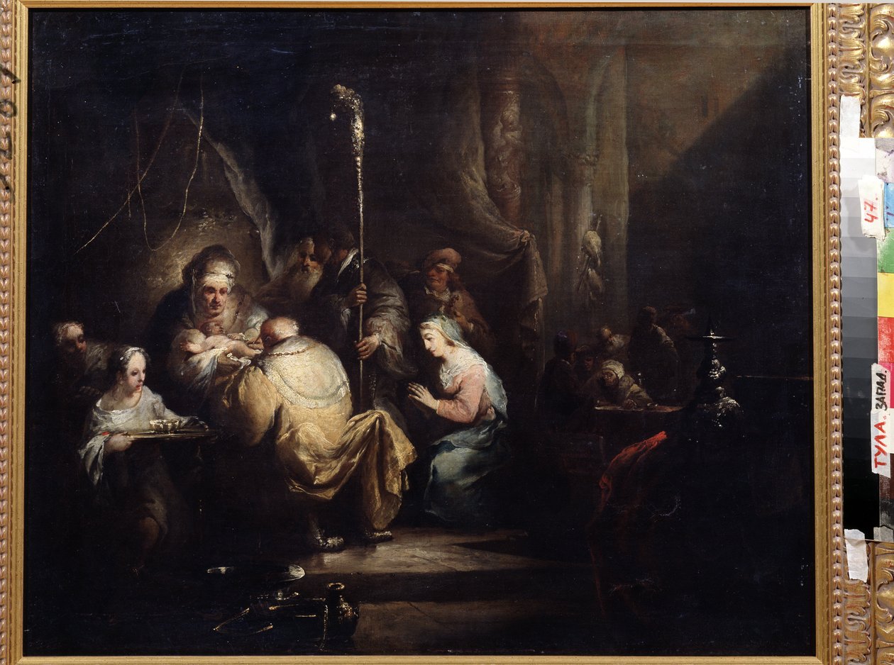 ""Omskjæringen"" (Omskjæring) Maleri av Christian Wilhelm Ernst Dietrich (1712-1774) 1763 Statens kunstmuseum Tula Russland av Christian Wilhelm Ernst Dietrich