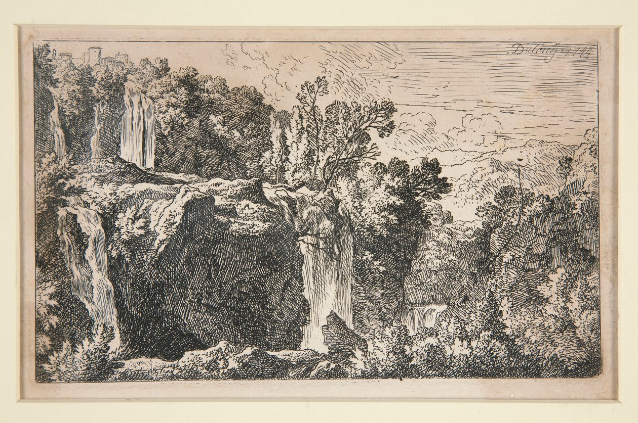 Landskap med foss av Christian Wilhelm Ernst Dietrich