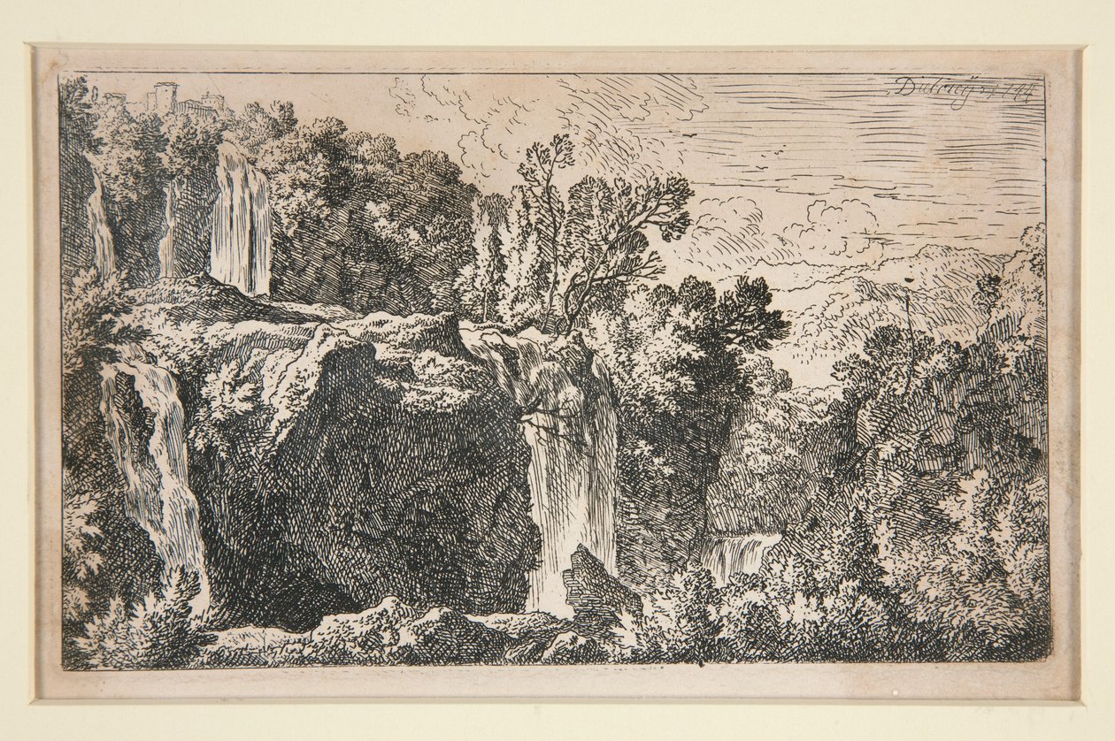 Landskap med foss av Christian Wilhelm Ernst Dietrich