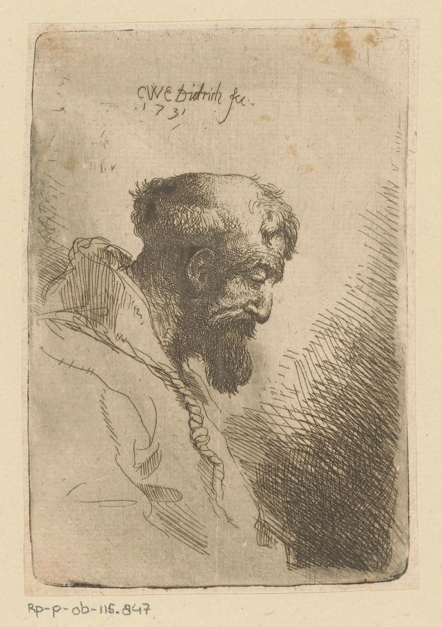Fransiskaner ser ned av Christian Wilhelm Ernst Dietrich
