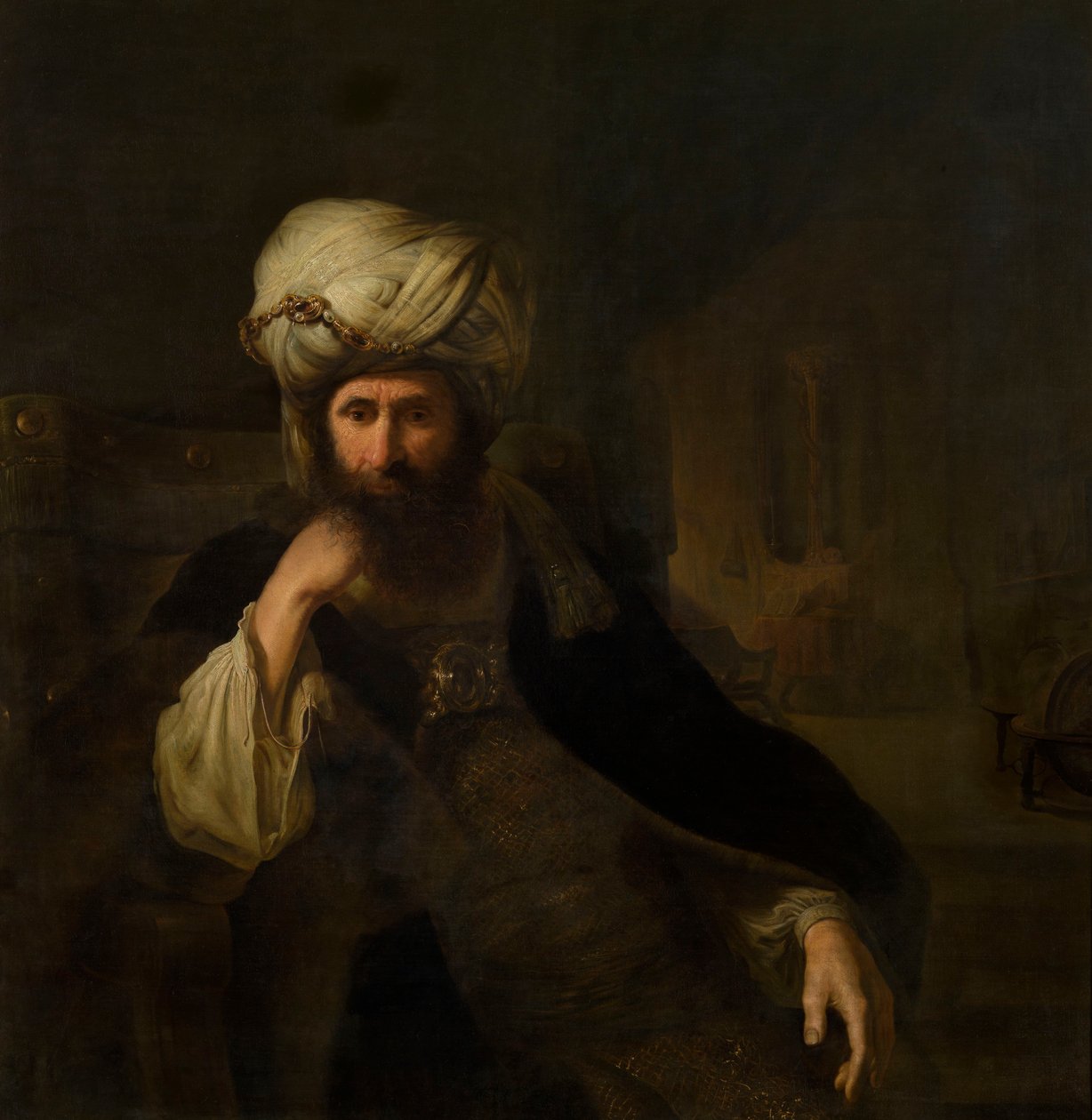 Portrett av en mann i orientalsk drakt av Christian Wilhelm Ernst Dietrich