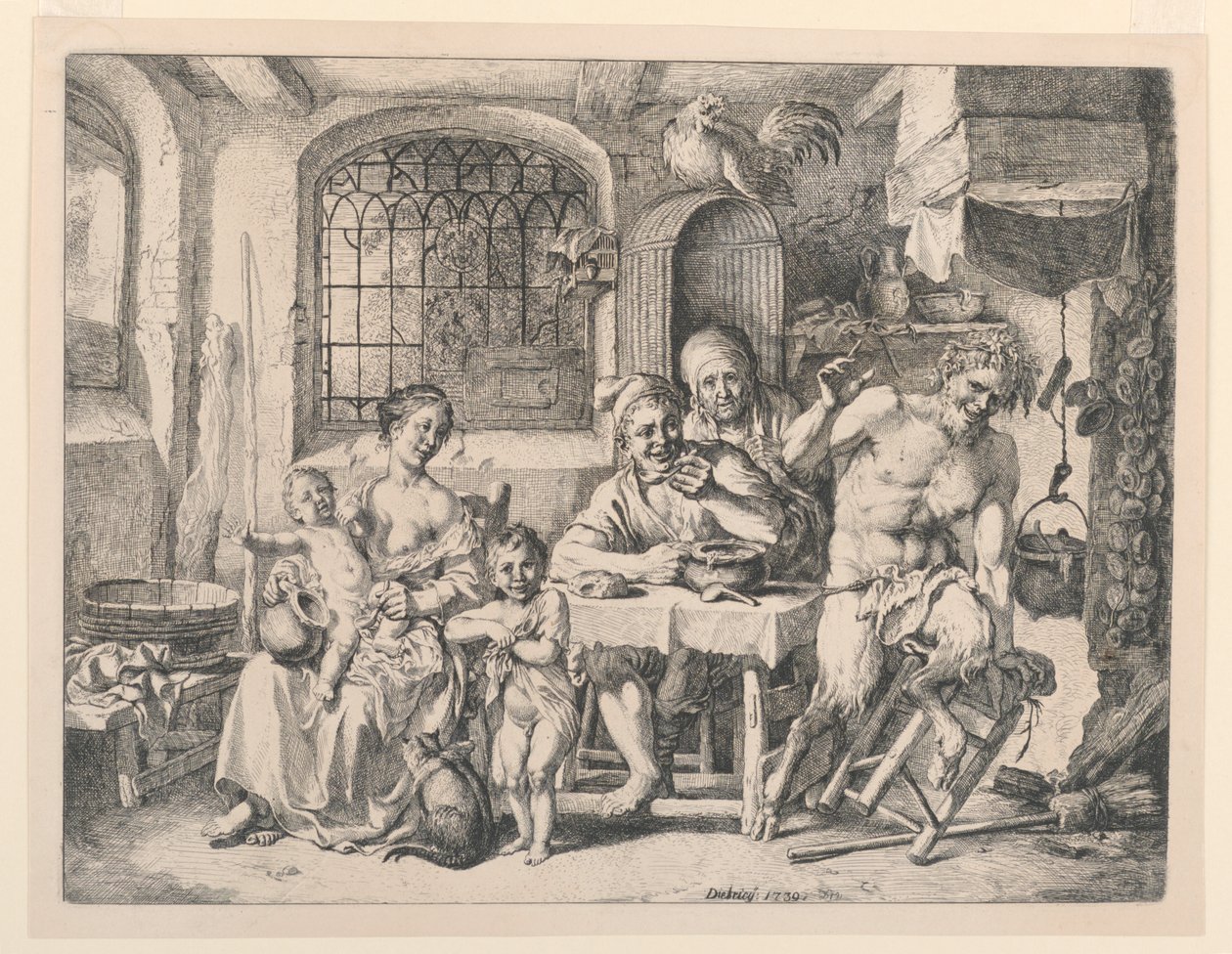 Satyr i Bondehuset av Christian Wilhelm Ernst Dietrich