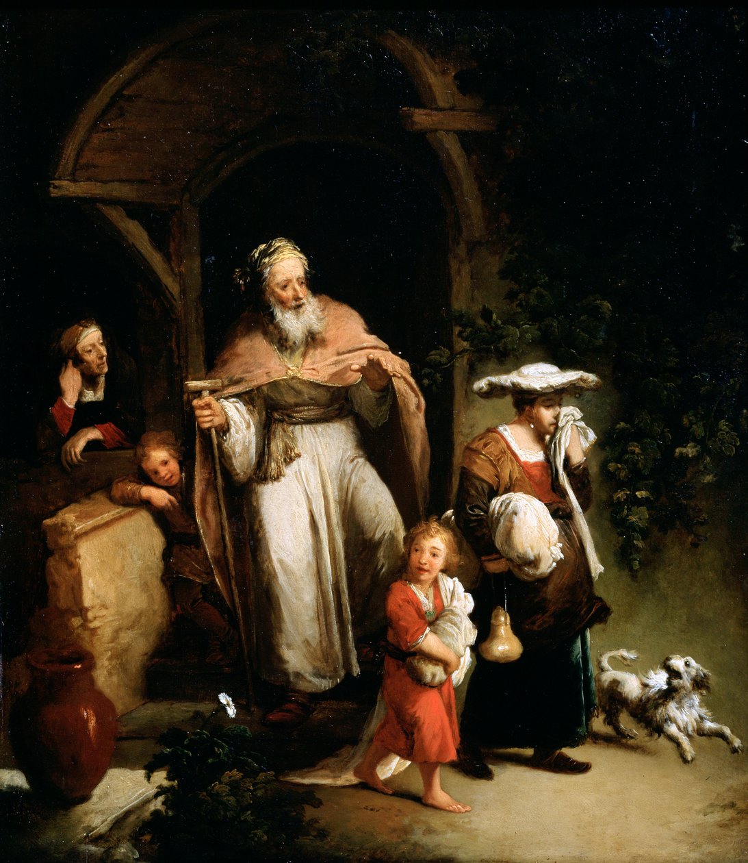 Utdrivelsen av Hagar', 1700-tallet. av Christian Wilhelm Ernst Dietrich