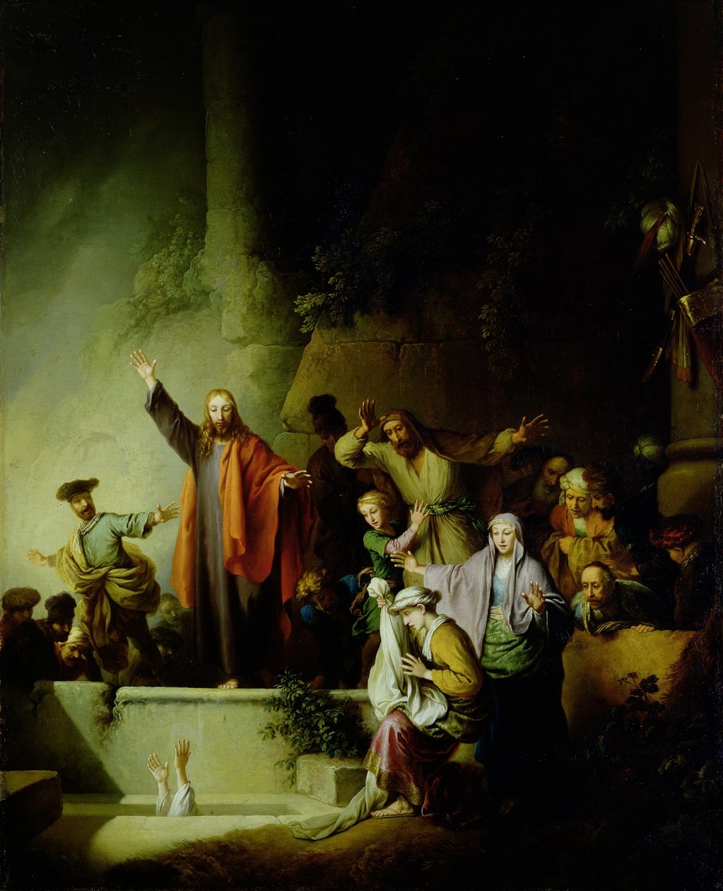 The Raising of Lazarus (olje på lerret) av Christian Wilhelm Ernst Dietrich