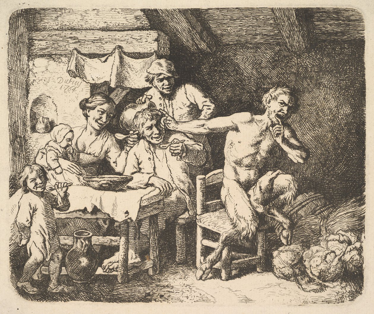 Satyren og bonden, 1764. av Christian Wilhelm Ernst Dietrich