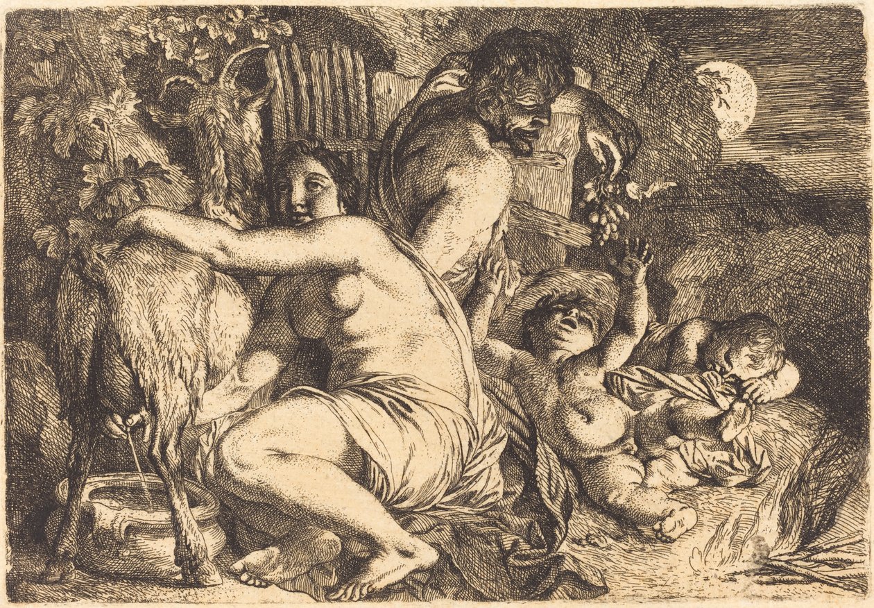 Satyrfamilien av Christian Wilhelm Ernst Dietrich