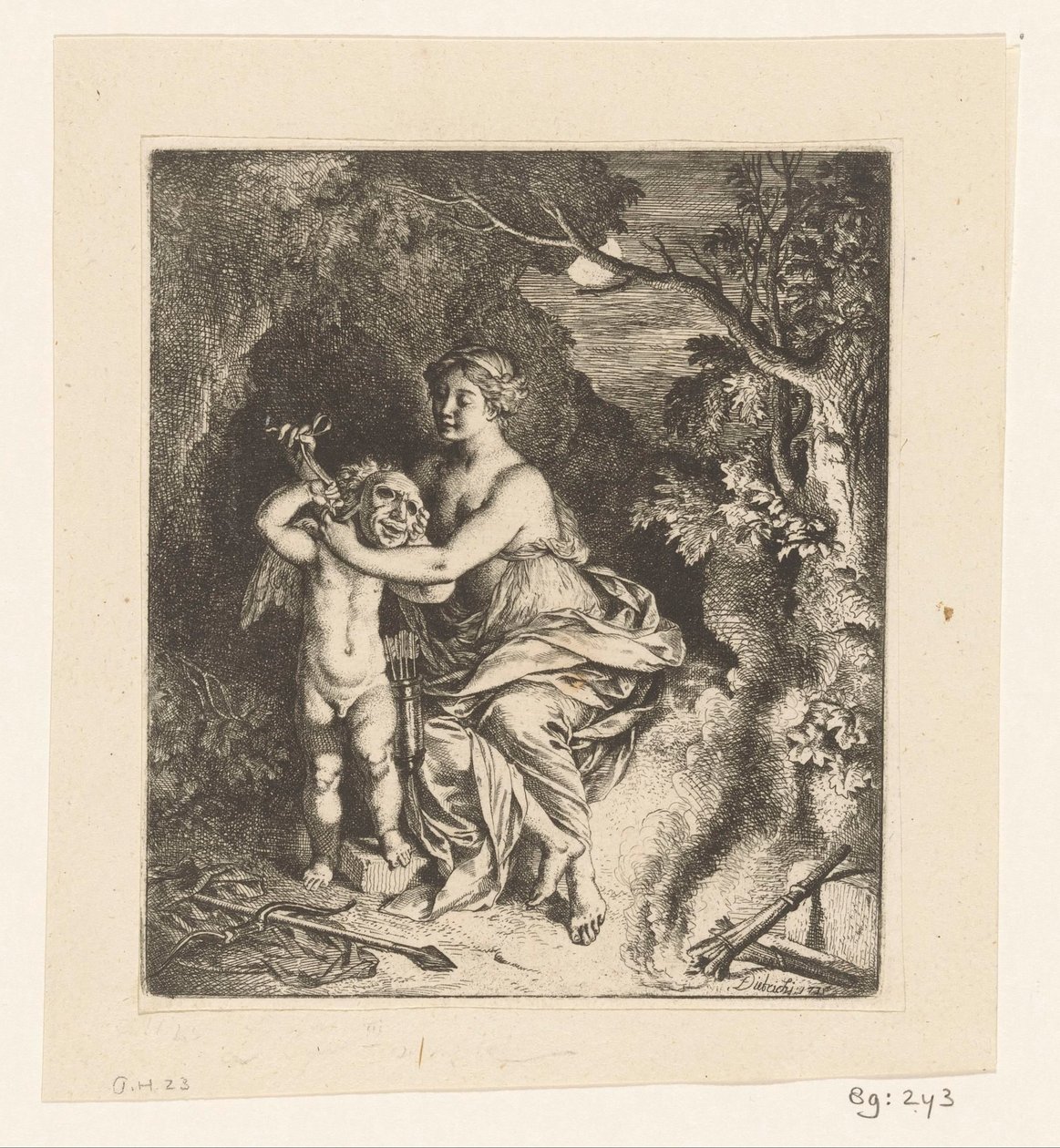 Venus legger en maske på Amor av Christian Wilhelm Ernst Dietrich