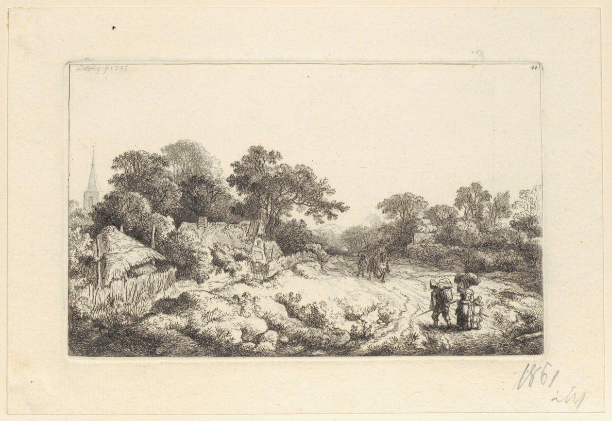 Veien bak landsbyen av Christian Wilhelm Ernst Dietrich