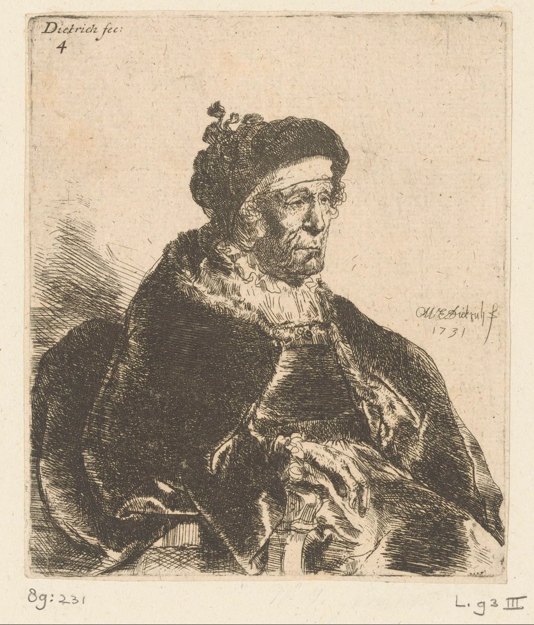Sittende kjerring av Christian Wilhelm Ernst Dietrich