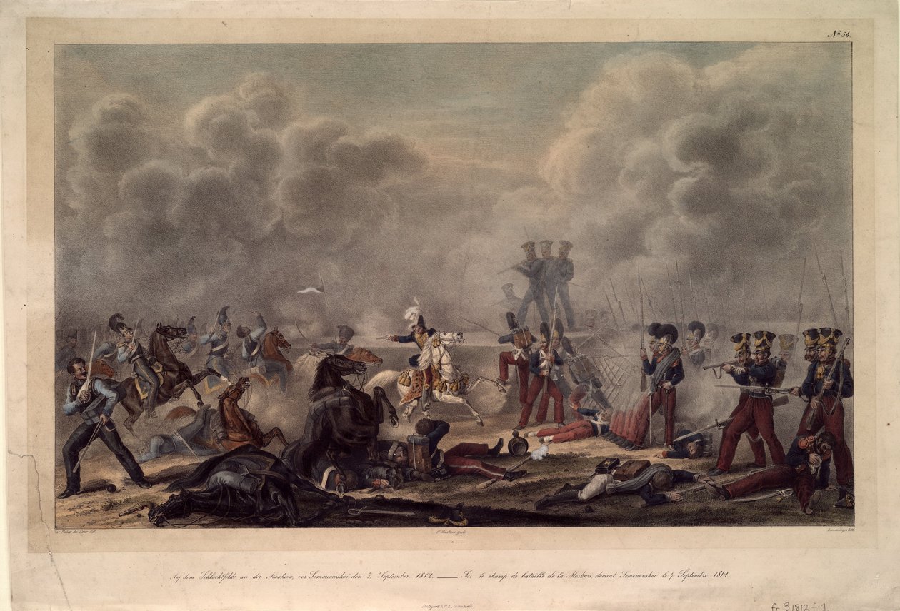 På slagmarken til Borodino før landsbyen Semenovsky, 1820-tallet av Christian Wilhelm Faber du Faur von