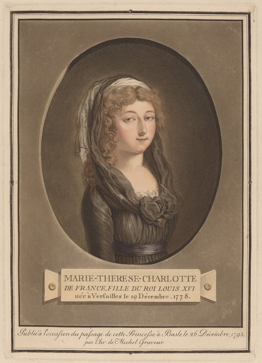 Marie-Thérèse-Charlotte, hertuginne av Angoulême av Christian von Mechel after Antoine François Sergent