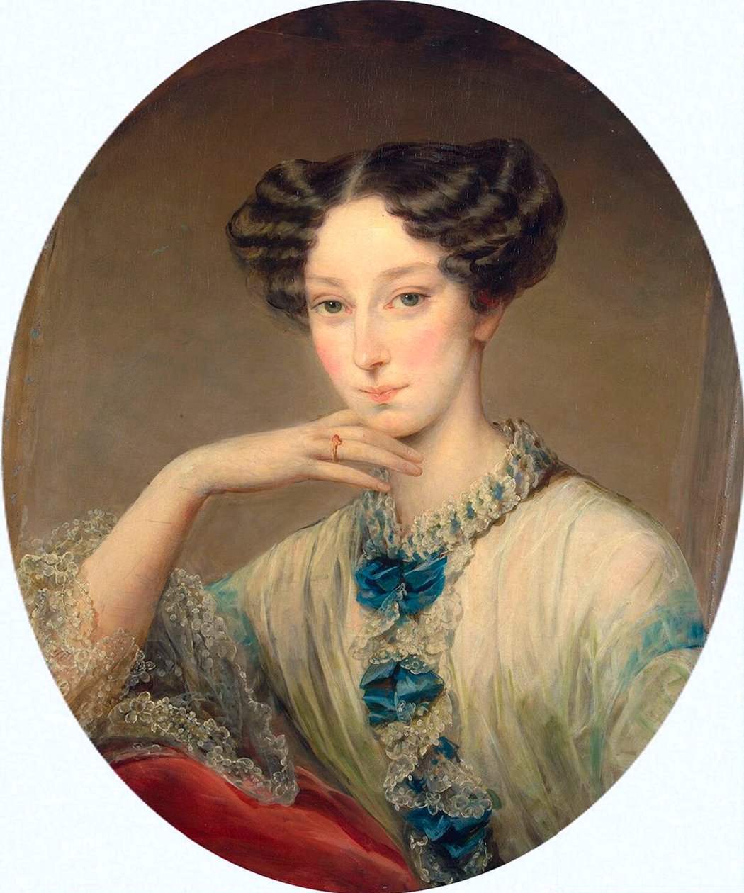 Portrett av storhertuginne Maria Alexandrovna 1824-1880, c1850. av Christina Robertson