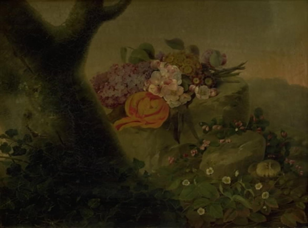 Blomster på en stein av Christine Løvmand