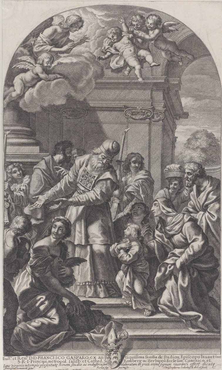 Presentasjonen av jomfruen i tempelet, 1670-80. av Christof Lederwasch