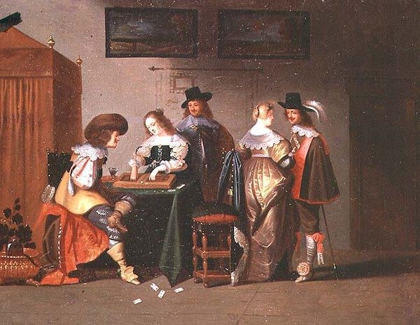 Backgammon-spillere, 1600-tallet av Christoffel Jacobsz van der Lamen