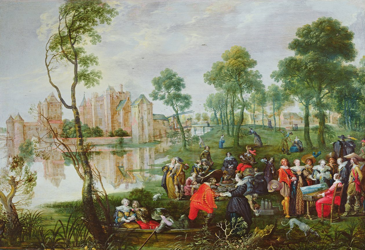 Piknik i en park av Christoffel Jacobsz van der Lamen