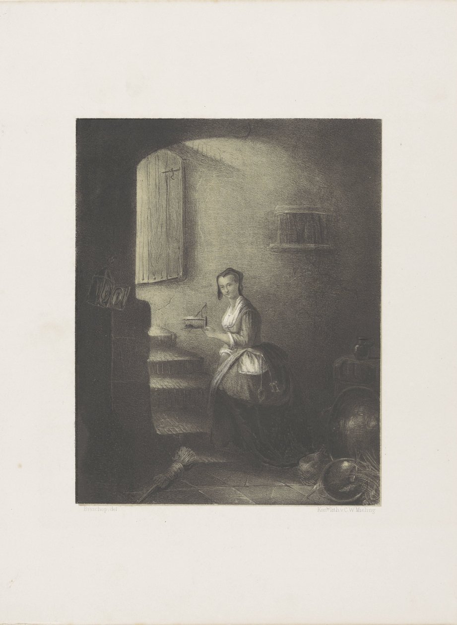 Kvinne med musefelle av Christoffel Bisschop