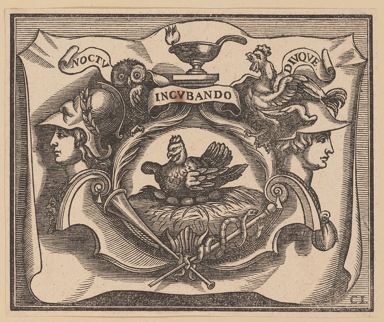 Vignett for tittelsiden til C. Peregrine, Princes of Holland and Zealand av Christoffel Jegher after Sir Peter Paul Rubens