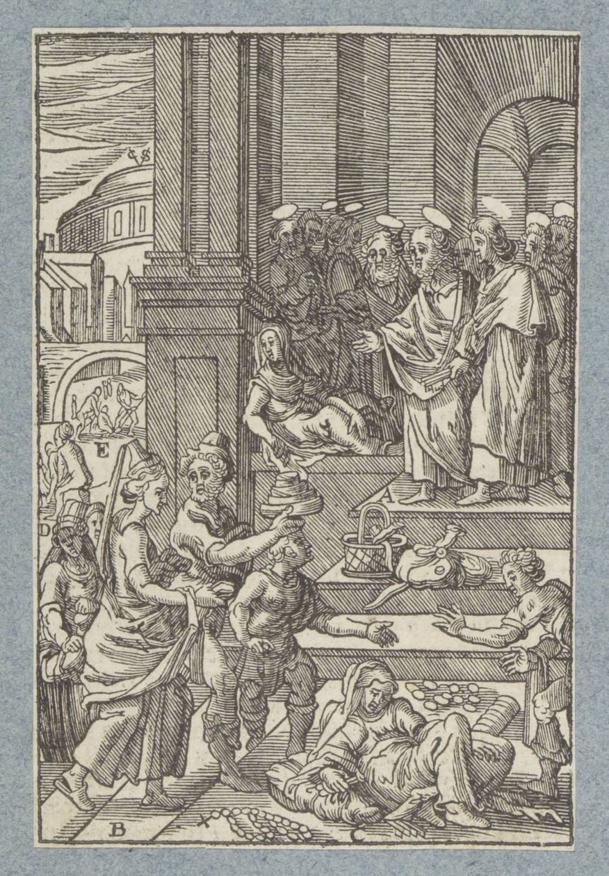 Ananias og Saffira av Christoffel van Sichem (II)