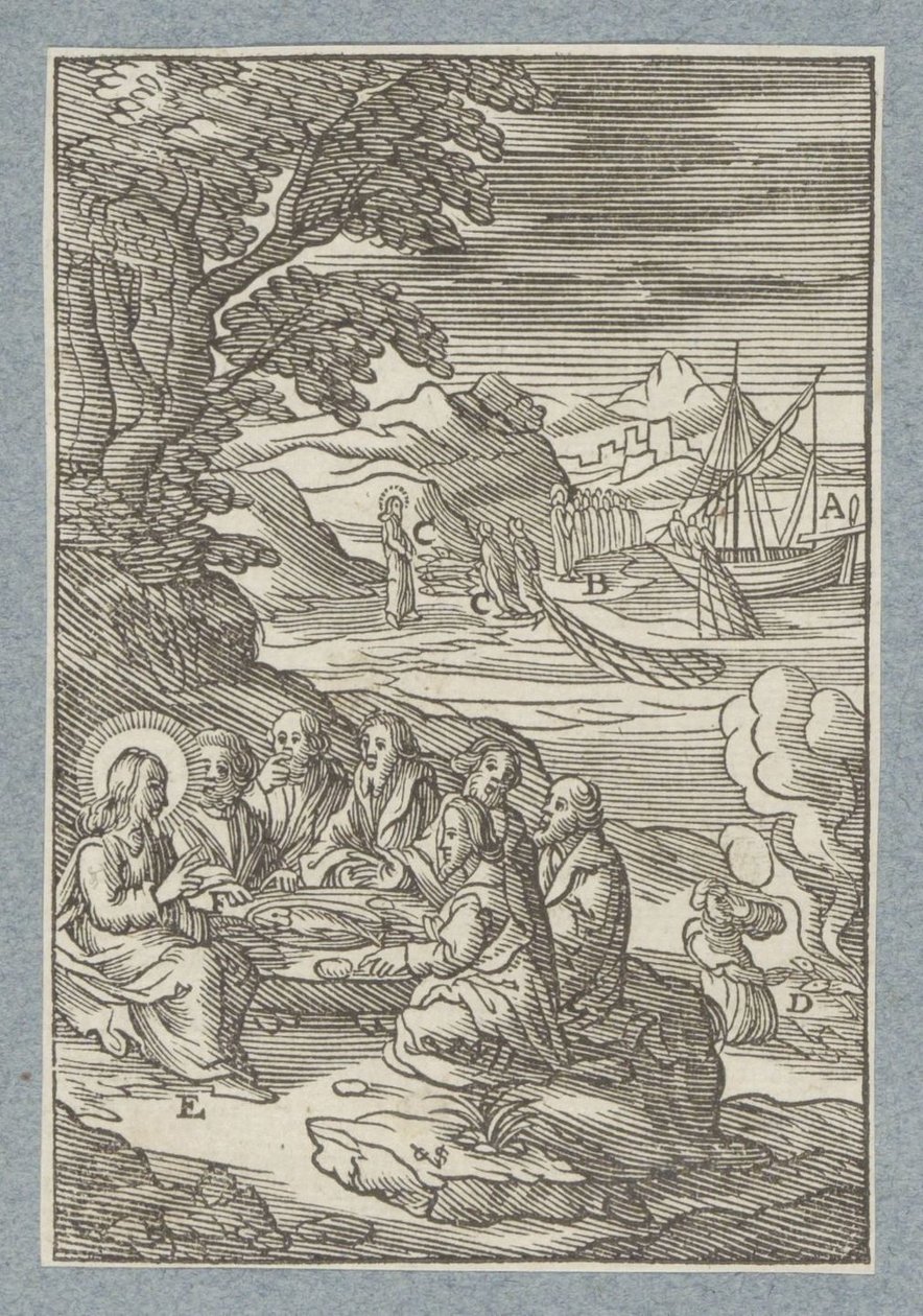 Kristus gir himmelens nøkler til Peter av Christoffel van Sichem (II)