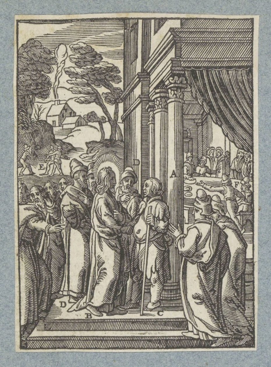 Kristus helbreder en mann med vatt på sabbaten av Christoffel van Sichem (II)
