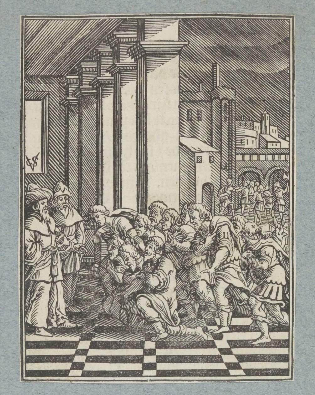 Josefs brødre kneler foran ham i Egypt av Christoffel van Sichem (II)