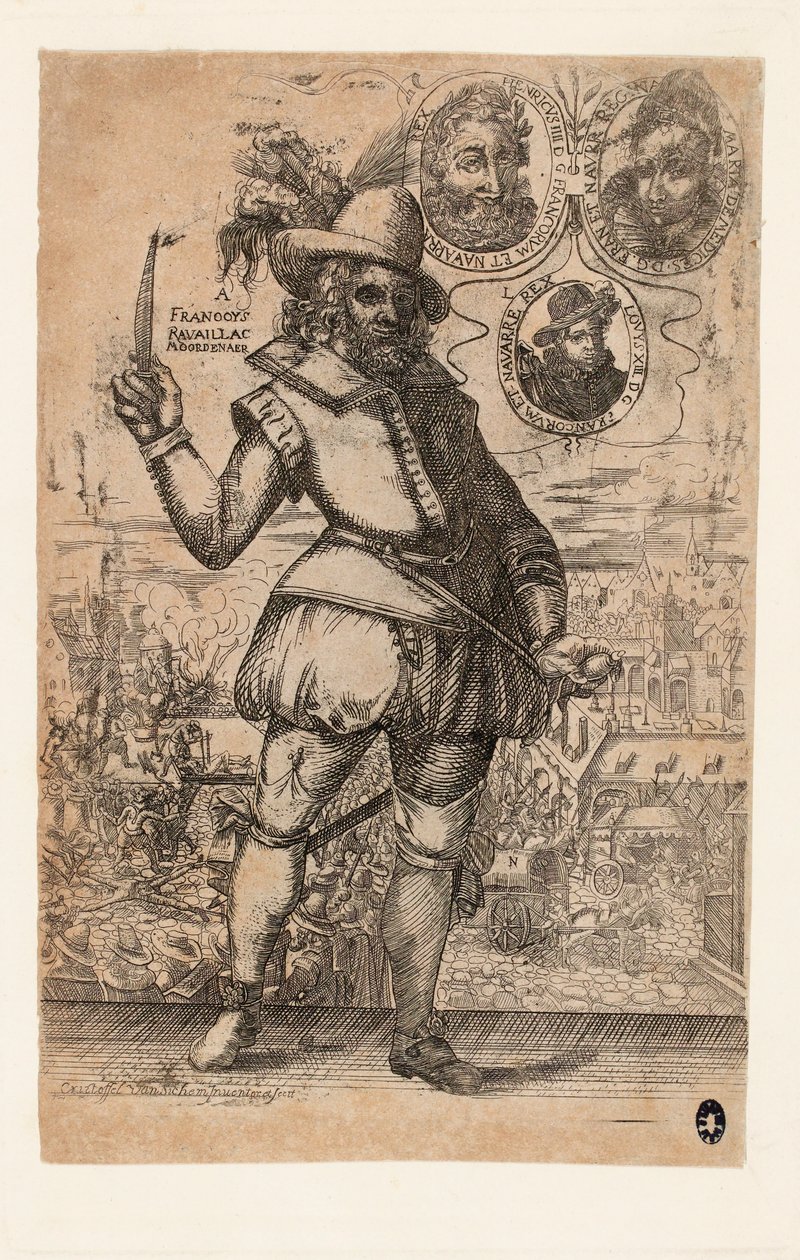François Ravaillac 1578-1610, morderen til kong Henry IV av Frankrike. av Christoffel van Sichem