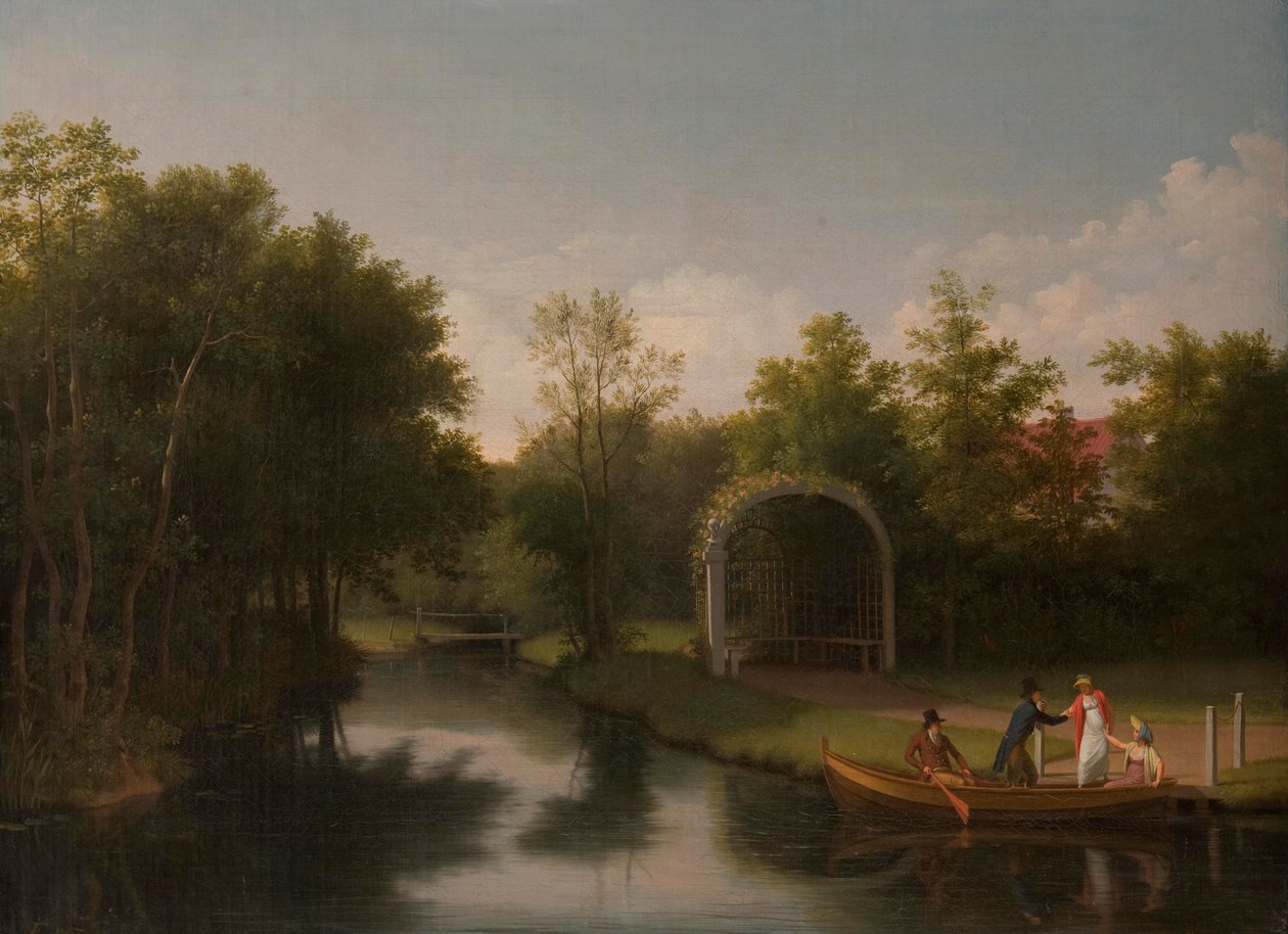 Arbor i parken på Sanderumgård herregård av Christoffer Wilhelm Eckersberg